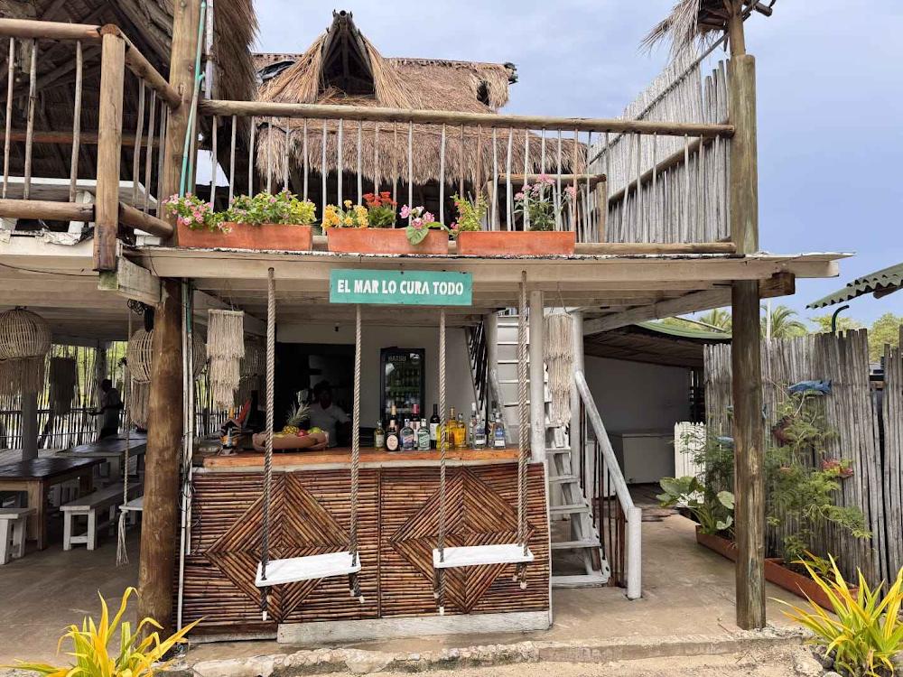 Beach club in the Rosario Islands near Cartagena